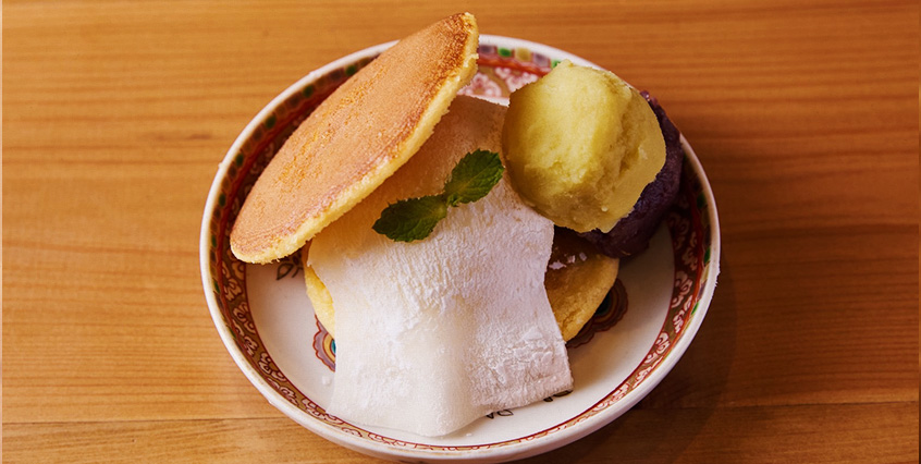 どら焼きアイス2.0(マスカルポーネアイス×雪見だいふくの皮×さつまいも)